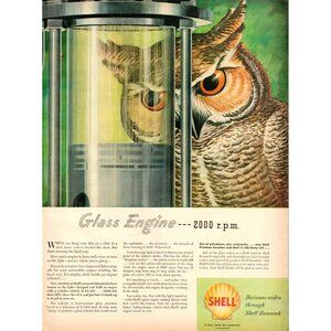 Shell Oil Company "Glass Engine" 1946 Vintage Print Ad (L7)